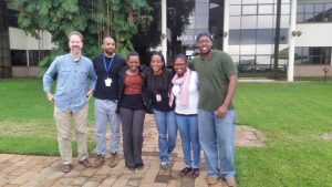 The crew with one of my supervisors. From left: Dr. Todd Crane, Ashton,Irene,Taisha, Itu and Tyrell :)